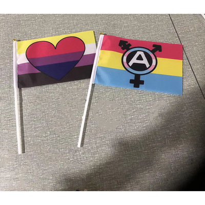 تمام رنگی پرچم های دستی کوچک سفارشی 100 بعدی پارچه پلی استر AZO چاپ دیجیتال رایگان