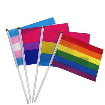 پرچم های دستی 100 بعدی پلی استر شخصی LGBT Hand Falgs 100D