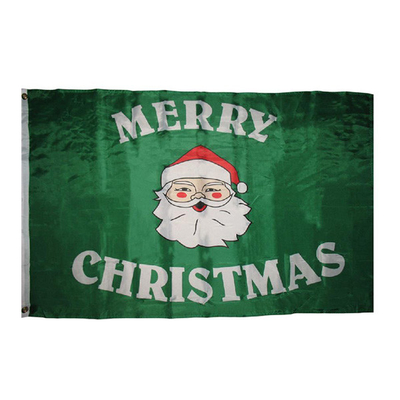 YAOYANG تمام رنگی پرچم سفارشی پلی استر کریسمس مبارک پرچم 3x5