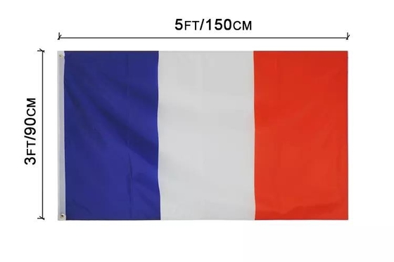 چاپ شده 3X5FT پرچم سه رنگ فرانسه پرچم کشور 100% پلی استر آماده ارسال