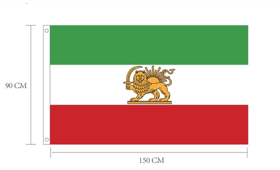 پرچم سفارشی 3X5ft پلی استر پرچم شیر ایران پرچم ایرانی با شیر