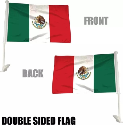صفحه نمایش پرچم ماشین سفارشی چاپ شده پرچم ماشین مکزیک با قطب پلاستیکی