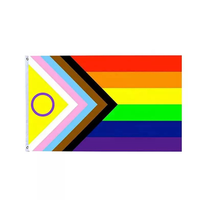 چاپ دیجیتال پرچم رنگین کمان LGBT 3x5 Ft 100D پرچم دوجنسه پلی استر