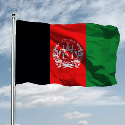 CMYK رنگ 3x5 پرچم سفارشی 100% پلی استر پرچم بین المللی افغانستان