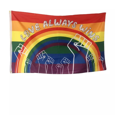 پرچم های رنگین کمان LGBT چاپ دیجیتال 3x5Ft پرچم پیشرفت دگرباشان جنسی Bandeira