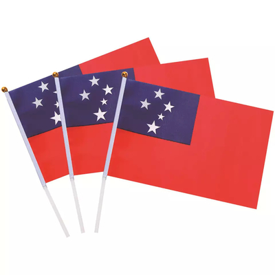 پرچم کشور ساموآ پلی استر بافتنی میله سفید پرچم های دستی شخصی شده