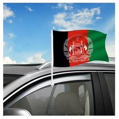 چاپ رنگی پنتون پرچم های شیشه اتومبیل پلی استر پرچم بین المللی افغانستان