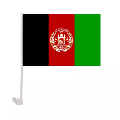 چاپ رنگی پنتون پرچم های شیشه اتومبیل پلی استر پرچم بین المللی افغانستان