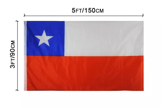 پرچم کشور شیلی سفارشی 3X5ft 100% پلی استر CMYK چاپ دیجیتال