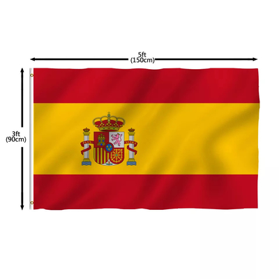پرچم های جهانی پلی استر رنگی پانتون به سبک آویزان پرچم ملی اسپانیا