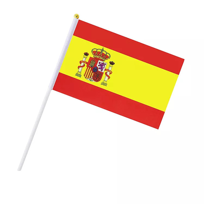 پرچم های دست کوچک قابل حمل چاپ سفارشی پرچم های کشور اسپانیا
