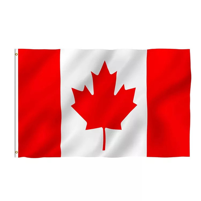 پرچم های جهانی پلی استر 150cmx90cm به سبک آویزان پرچم کشور کانادا