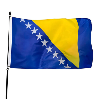 تحویل سریع 150x90cm پرچم های جهانی پلی استر پرچم بوسنی و هرزگوین