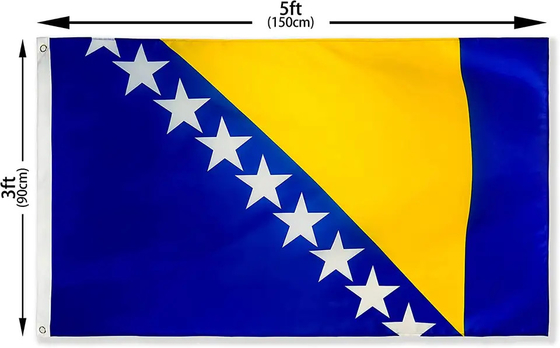 تحویل سریع 150x90cm پرچم های جهانی پلی استر پرچم بوسنی و هرزگوین