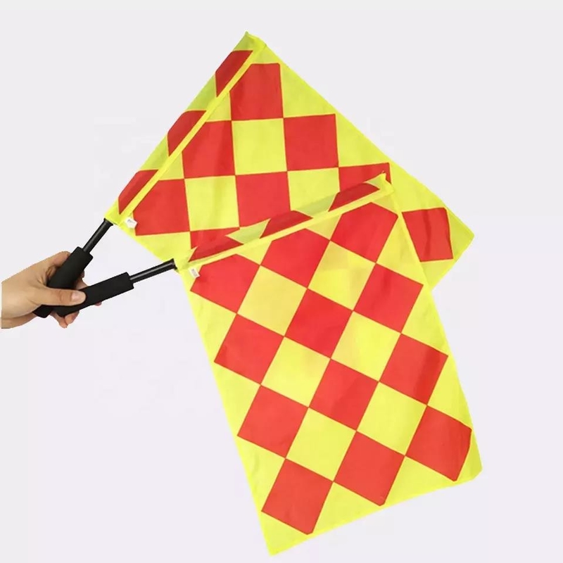 طراحی های OEM / ODM قابل حمل پرچم های داور فوتبال فوتبال پلی استر سفارشی