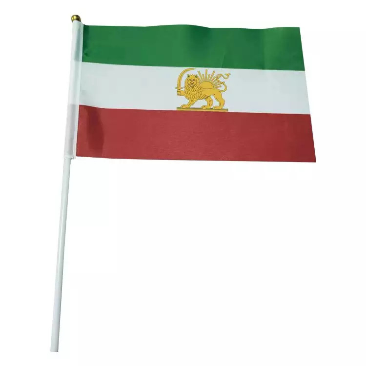 پرچم های دستی پرچم قدیمی ایران قابل حمل ایران شیر مینی پلی استر