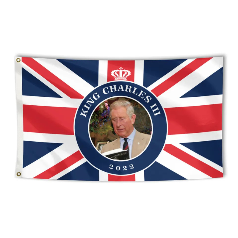 پرچم پادشاه چارلز 3x5 فوت با کیفیت بالا تاجگذاری پادشاه چارلز سوم 2023